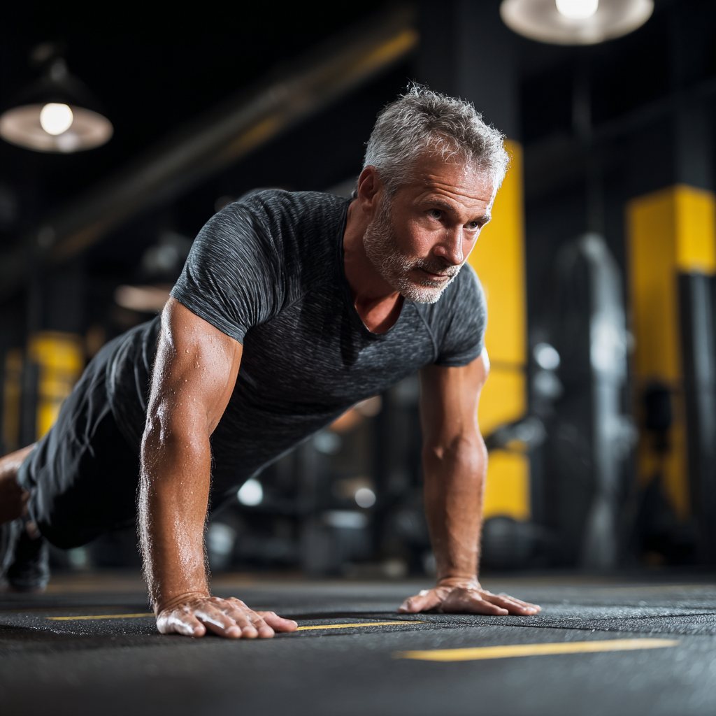 Група людей різного віку займається фітнесом на свіжому повітрі